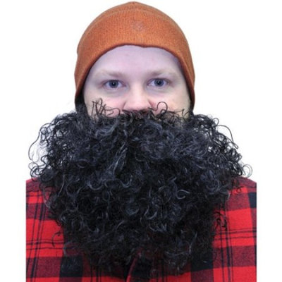 Black Curly Adult Halloween Big Beard