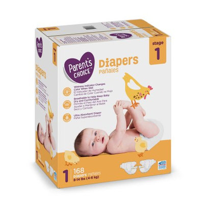 Parent's Choice Baby Diapers Size 1 Value Box (168 diapers)