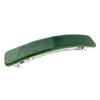 Hair Clip, French Barrette, Dark Forest Green Art Glass, for Thick Hair