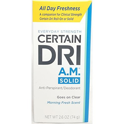 5 Pack CERTAIN DRI A.M. Underarm Refresher Deodorant Stick 2.60 oz Each