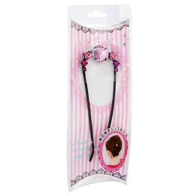 LUCKY TRENDY - Metal U Hair Pin with Czech Stone (SVJC1015) 1 pc