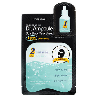 Etude House - Dr. Ampoule Dual Black Mask Sheet (Pore Clearing) 1 pc