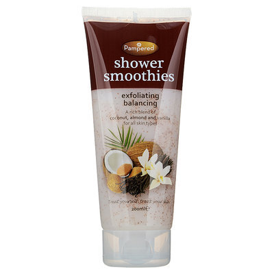 Pampered - Shower Smoothies Exfoliating Balancing (Blend: Coconut, Almond and Vanilla) 200ml