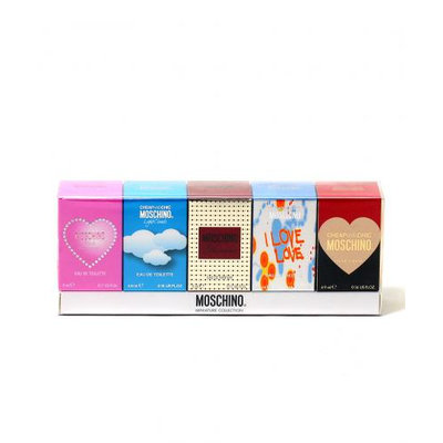 Moschino - Mini Women Fragrances Set: Cheap and Chic Classic Eau De Toilette 4.9ml + I Love Love Eau De Toilette 4.9ml + Glamour Eau De Parfum 5ml + Light Clouds Eau De Toilette 4.9ml + Pink Bouquet Eau De Toilette 5ml 5 pcs