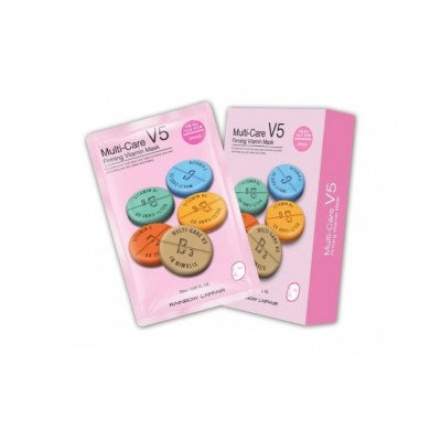 Rainbow - Laffair Multi-Care V5 Firming Vitamin Mask (Pink) 10 pcs