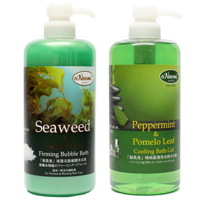 O'naomi oNaomi - Bath Set: Seaweed & Sea Salt Firming Bubble Bath 800ml + Peppermint & Pomelo leaf Cooling Bath Gel 800ml 2 pcs