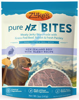 Zukes PureNZ Bites Jerky Treats Beef w/ Rabbit Recipe 5oz