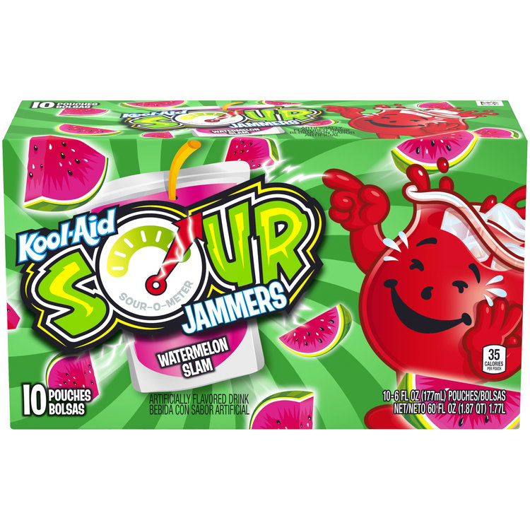 KoolAid Jammers Sours Watermelon Slam Flavored Drink Reviews 2019