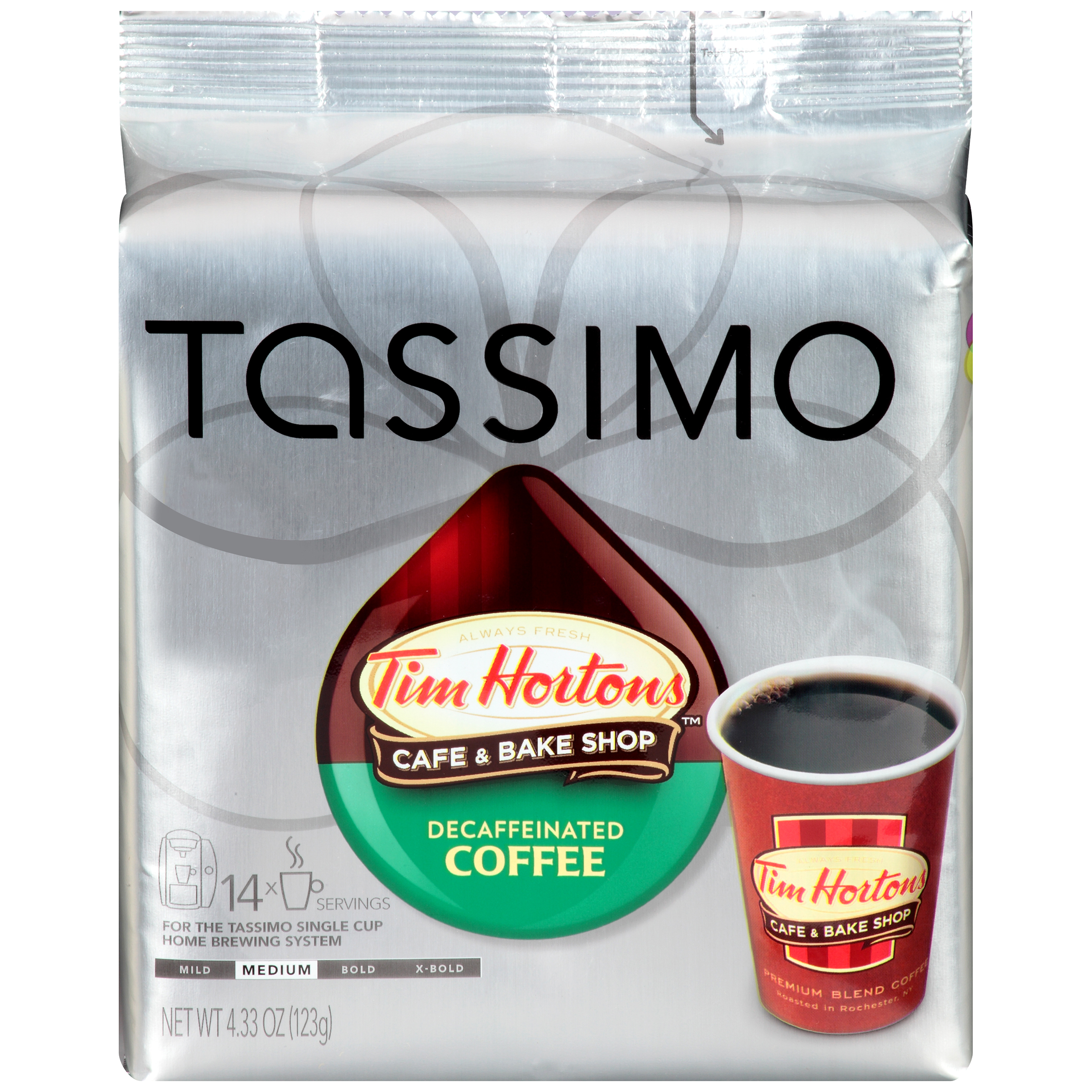 Tassimo Tim Hortons Decaf Ground Coffee T-Disc Capsule for Tassimo Brewing System