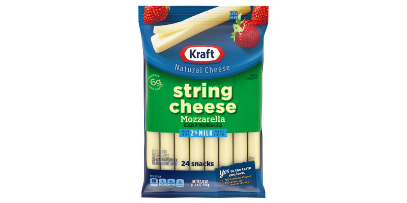 Kraft Reduced Fat 2% Milk Mozzarella String Cheese Sticks ...