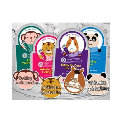 PROUD MARY - Animal Mask Pack 1pc (4 Types) Monkey (Relaxing Charcoal & Aloe)