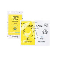 Etude House - Lemon Soda Blackhead Dual Kit: White Sheet 1pc + Black Sheet 1pc + Cotton Swab 2pcs 3pcs