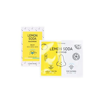 Etude House - Lemon Soda Blackhead Dual Kit: White Sheet 1pc + Black Sheet 1pc + Cotton Swab 2pcs 3pcs
