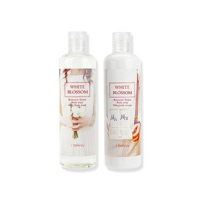 skin soul & beauty - I Belivyu White Blossom Romantic Flower Body Set: Body Wash 300ml + Body Cream 300ml 2pcs