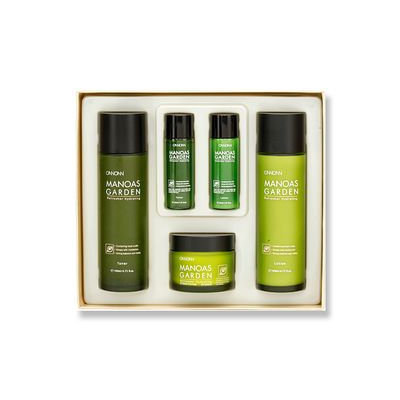 ONNIONNI - Manoas Garden Set: Toner 140ml + 30ml + Emulsion 140ml + 30ml + Cream 50ml 5pcs