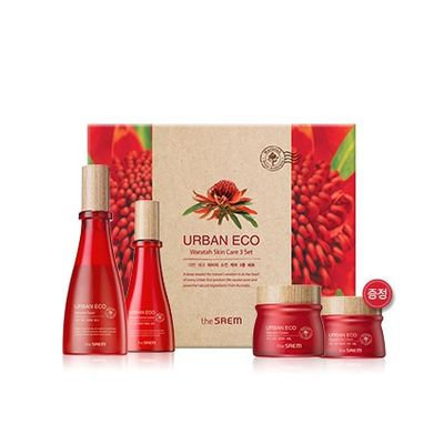 The Saem - Urban Eco Waratah Skin Care Set: Toner 180ml + Lotion 140ml + Cream 60ml + Eye Cream 30ml 4pcs