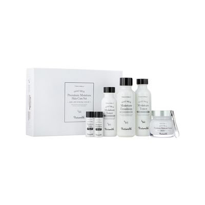 Tony Moly - Naturalth Goat Milk Premium Moisture Skin Care Set: Toner 150ml + 110ml + 20ml + Emulsion 150ml + 20ml + Cream 60ml 6pcs