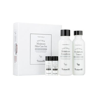 Tony Moly - Naturalth Goat Milk Moisture Skin Care Set: Toner 150ml + 20ml + Emulsion 150ml + 20ml 4pcs