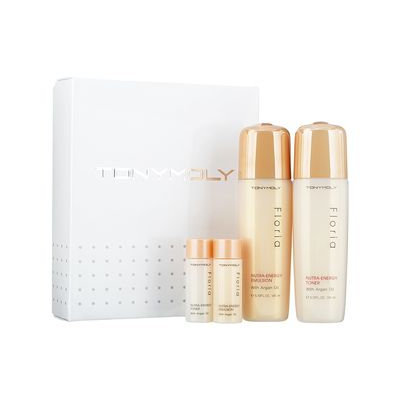 Tony Moly - Floria Nutra-Energy Basic Care Set (4 items): Toner 145ml + 20ml + Emulsion 145ml + 20ml 4 pcs