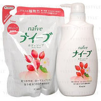 Kracie - Na ve Body Wash (Rose Hip) Set: Body Wash 580ml + Refill 420ml 2 pcs