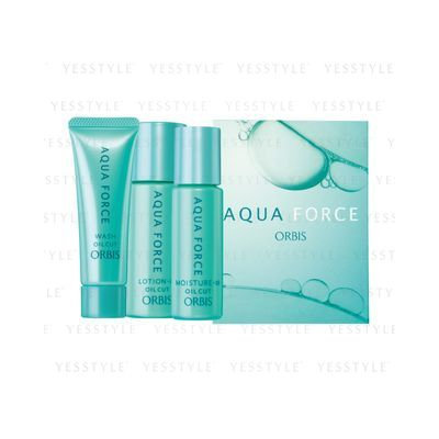 Orbis - Aqua Force M Set: Wash Oil Cut 20g + Lotion Oil Cut 40ml + Moisture Oil Cut 14g 3 pcs