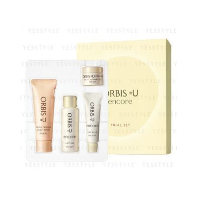 Orbis - =U Encore Oil Cut Trial Set: Brightening Jelly Wash 20g + Lotion 20g + Day Milk 8g + Night Creamy Gel 5g 4 pcs