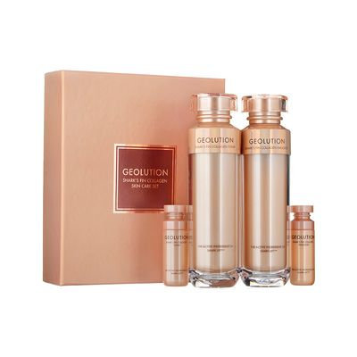 Tony Moly - Geolution Sharks Fin Collagen Set: Toner 130ml + 20ml + Emulsion 130ml + 20ml 4pcs