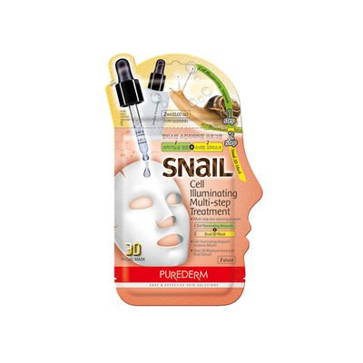PUREDERM - Snail Cell Illuminating Multi-Step Treatment: Ampoule 2ml + Snail 3D Mask 23ml 25ml