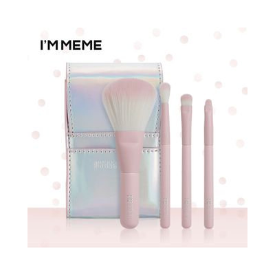 MEMEBOX - I'M MEME I'm Mini Pink Brush Set: Shading Brush 1pc + Blending Brush 1pc + Eyeshadow Brush 1pc + Eyeshadow Point Brush 1pc 4pcs