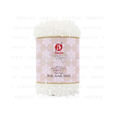 Makanai Cosmetics - Washi Paper Body Scrub Towel (White Snow Blossom) 1 pc