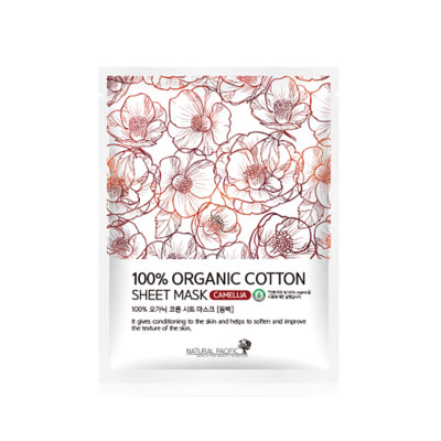 NATURAL PACIFIC - 100% Organic Cotton Sheet Mask Camellia 1pc 25g