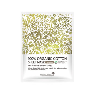 NATURAL PACIFIC - 100% Organic Cotton Sheet Mask Oat 1pc 25g