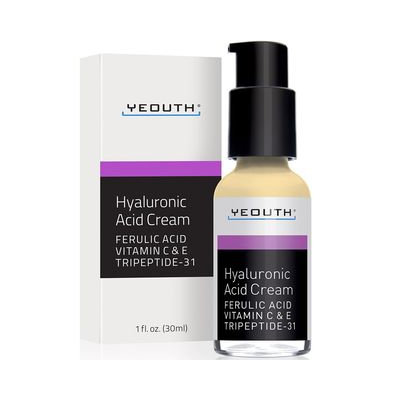 Hyaluronic Acid Cream Face Moisturizer for Dry Skin, Anti Aging Face Cream, Anti Wrinkle, Pore Minimizer, Even Skin Tone with Vitamin C, Vitamin E, Ferulic Acid, Tripeptide 31 - YEOUTH Guaranteed