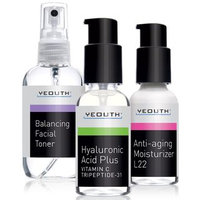 Best Anti Aging 3 Pack Skin Care System by YEOUTH, Professional Grade Hyaluronic Acid Serum, Patented L22 Face Moisturizer, and Balancing Face Toner - Anti Aging Serum Kit