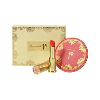The History of Whoo - Gongjinhyang Mi Glow Lip Balm (Red) SPF10 Special Set: Lip Balm 1pc + Hand-Sized Mirror 1pc 2pcs