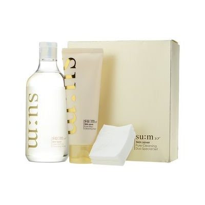 Su:m37 su: m37 - Skin Saver Pure Cleansing Duo Set: Essential Pure Cleansing Water 400ml + Pure Effect Cleansing Foam 120ml + Cotton Pads 3pcs