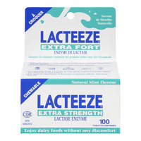 Lacteeze Lactase Enzyme Chewable Tablets