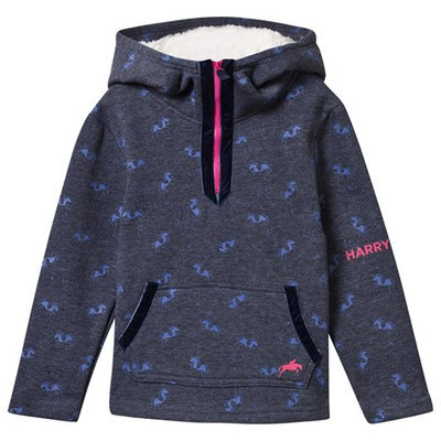 Navy Dewsbury Fleece Lined Hoodie