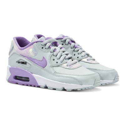 Silver and Lilac Air Max 90 Trainers