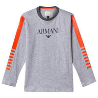 Grey Branded Long Sleeve Tee
