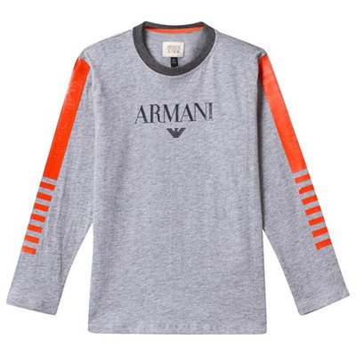 Grey Branded Long Sleeve Tee