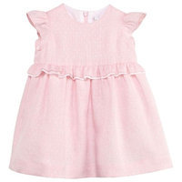 Pink Linen Frill Dress