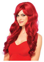 Leg Avenue Womens Long Wavy Red Wig Halloween Accessory