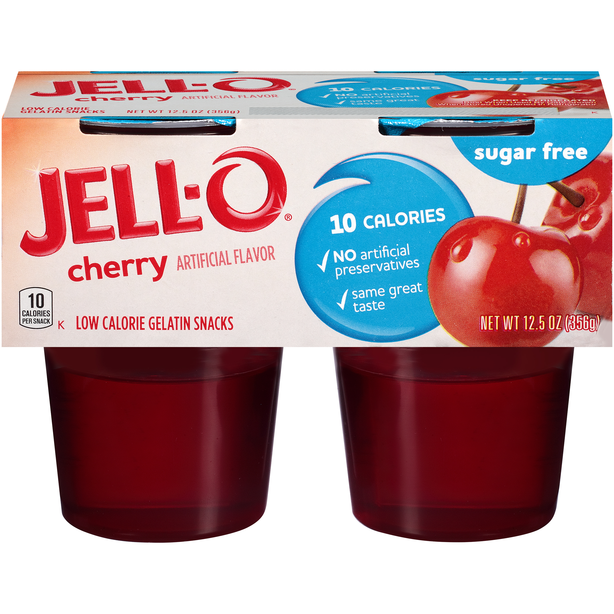 Jell-O Ready-to-Eat Cherry Sugar-Free Gelatin