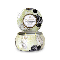 Voluspa Two Wick 11 oz. Metallo Candle, Sake Lemon Flower
