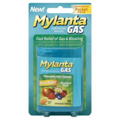 Mylicon Mylanta Gas Assorted Fruit Chewable Mini-Tablets, 50 count