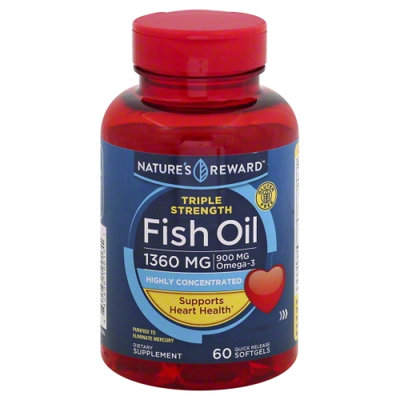 Nature's Reward 3X Fish Oil 1360MG 60 ct