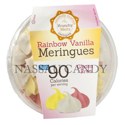 Rainbow Vanilla Meringue Cookies 4oz Tub by Krunchy Melts (113 grams)