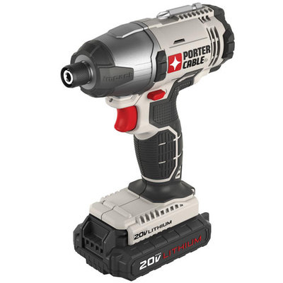 Porter-Cable PCC641LBR 20V MAX Cordless Lithium-Ion 1/4 in. Hex Impact Driver Kit