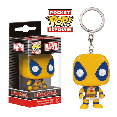 Funko Pocket POP! Keychain Marvel 1.5 inch Action Figure - Yellow Deadpool